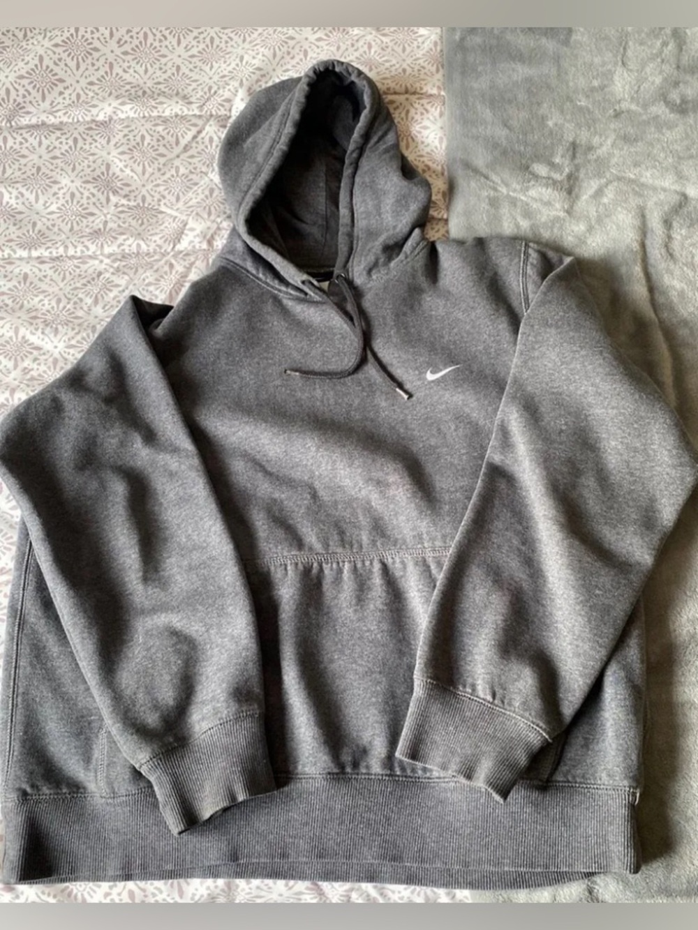 Nike Charcoal Gray Pullover Hoodie with Swoosh
